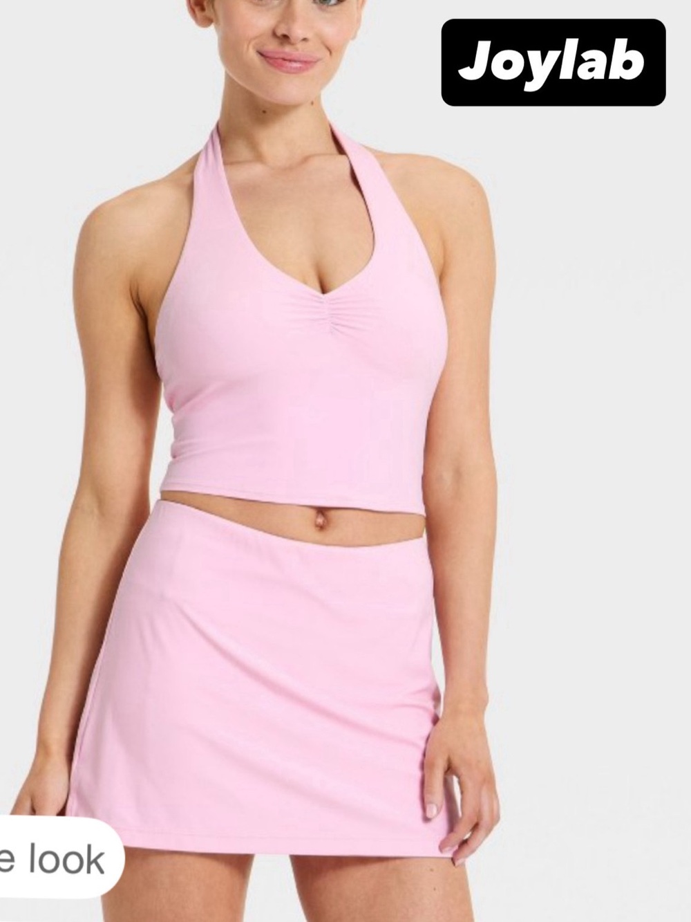 JoyLab Light Pink Halter Crop Top with Matching Skort